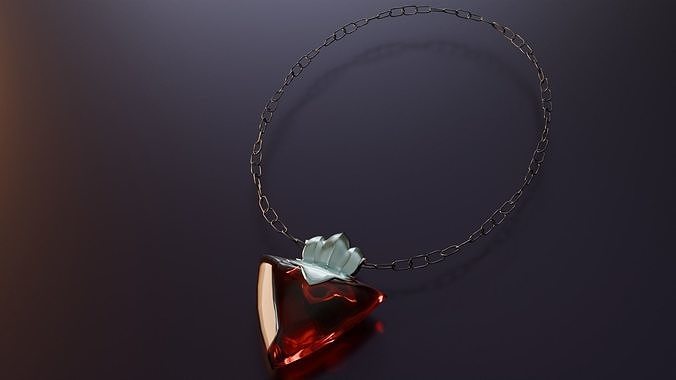 Fate Rin Ruby Pendant Low-poly 3D model