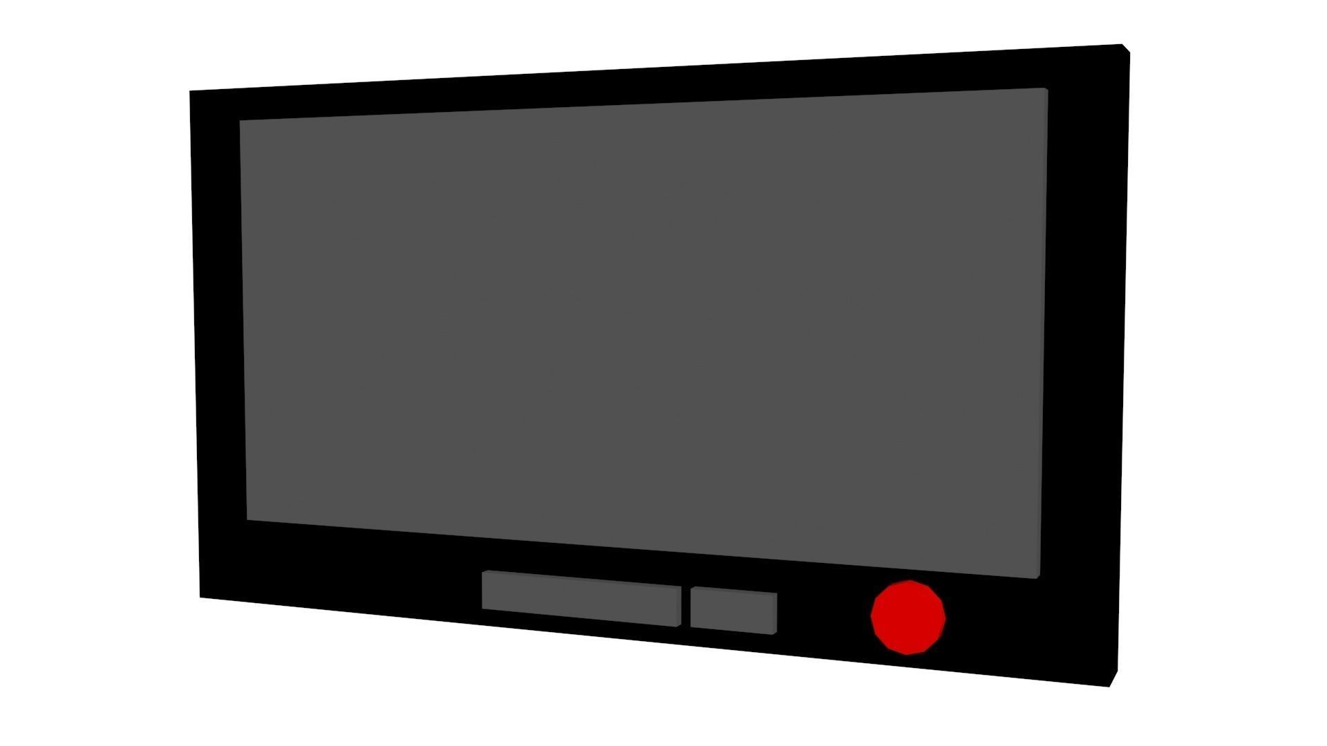 Low Poly Game Ready TV OFF Low-poly 3D model_1