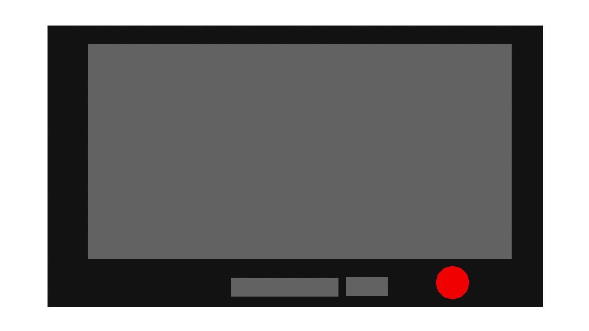 Low Poly Game Ready TV OFF Low-poly 3D model_6