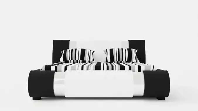 Verona Bed Frame With Storage180x200 Cm White Black Metal