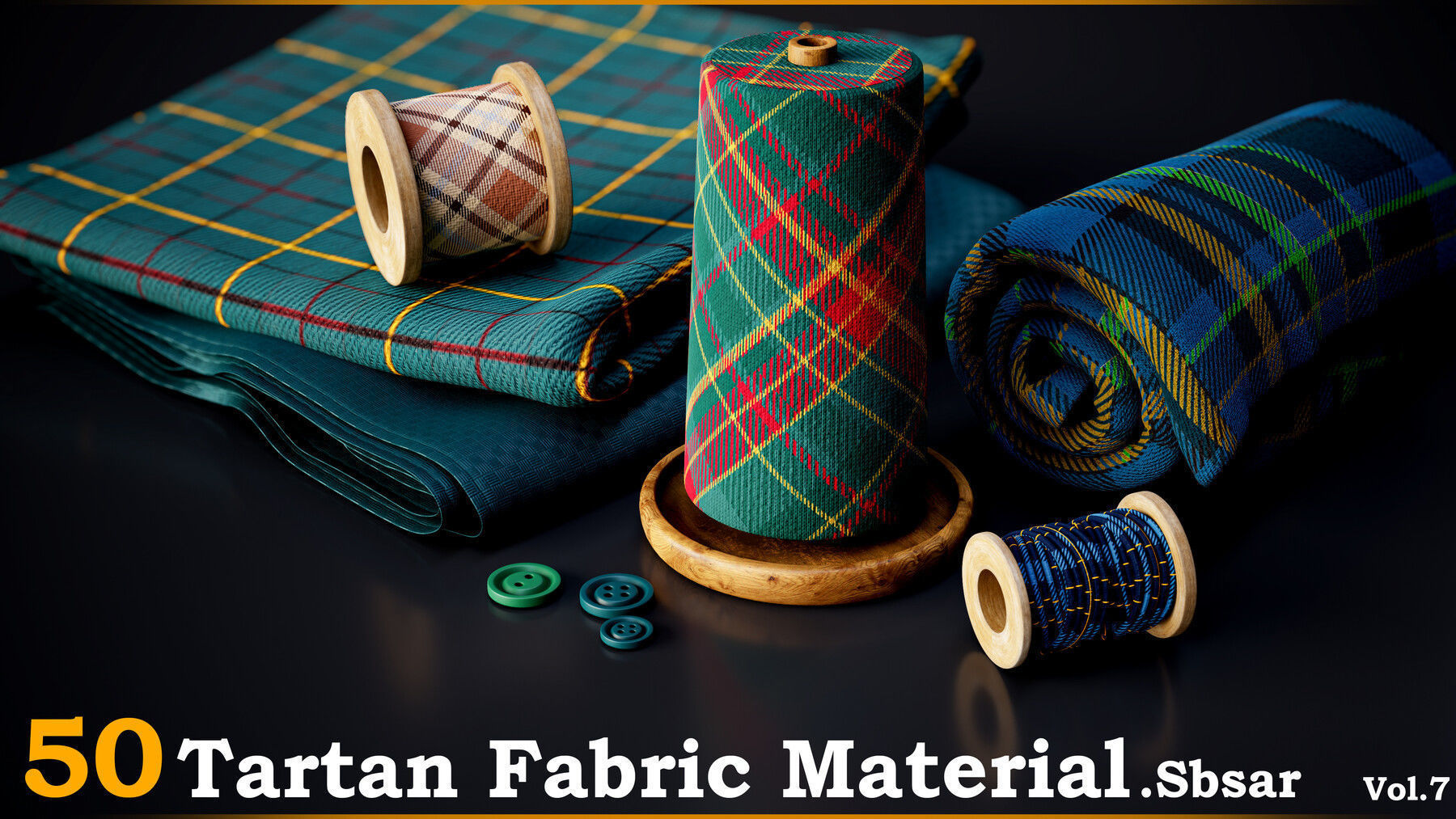 50 Tartan Fabric Material -Sbsar -Tutorial Vol-7 Texture_2