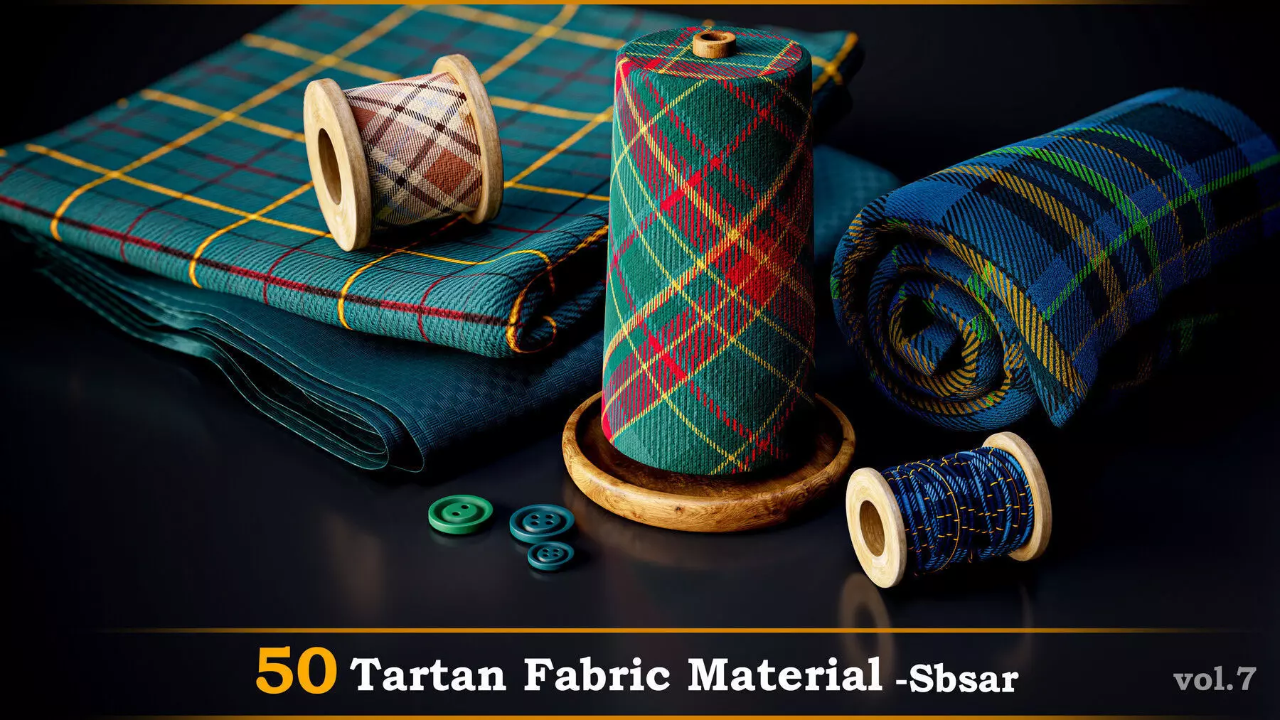 50 Tartan Fabric Material -Sbsar -Tutorial Vol-7 Texture_0