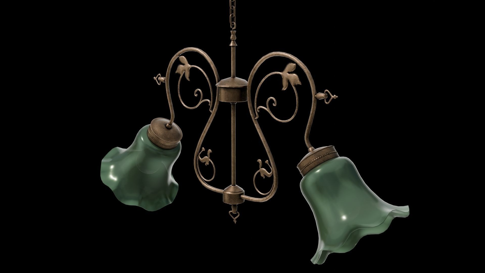 Vintage chandelier 3D model_2