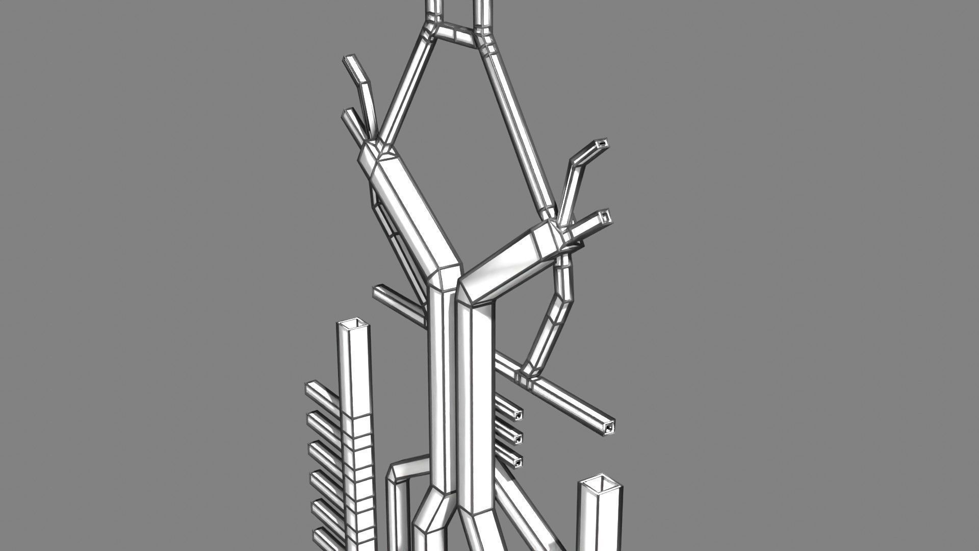 Human arterial system schematic 3D 3D model_91