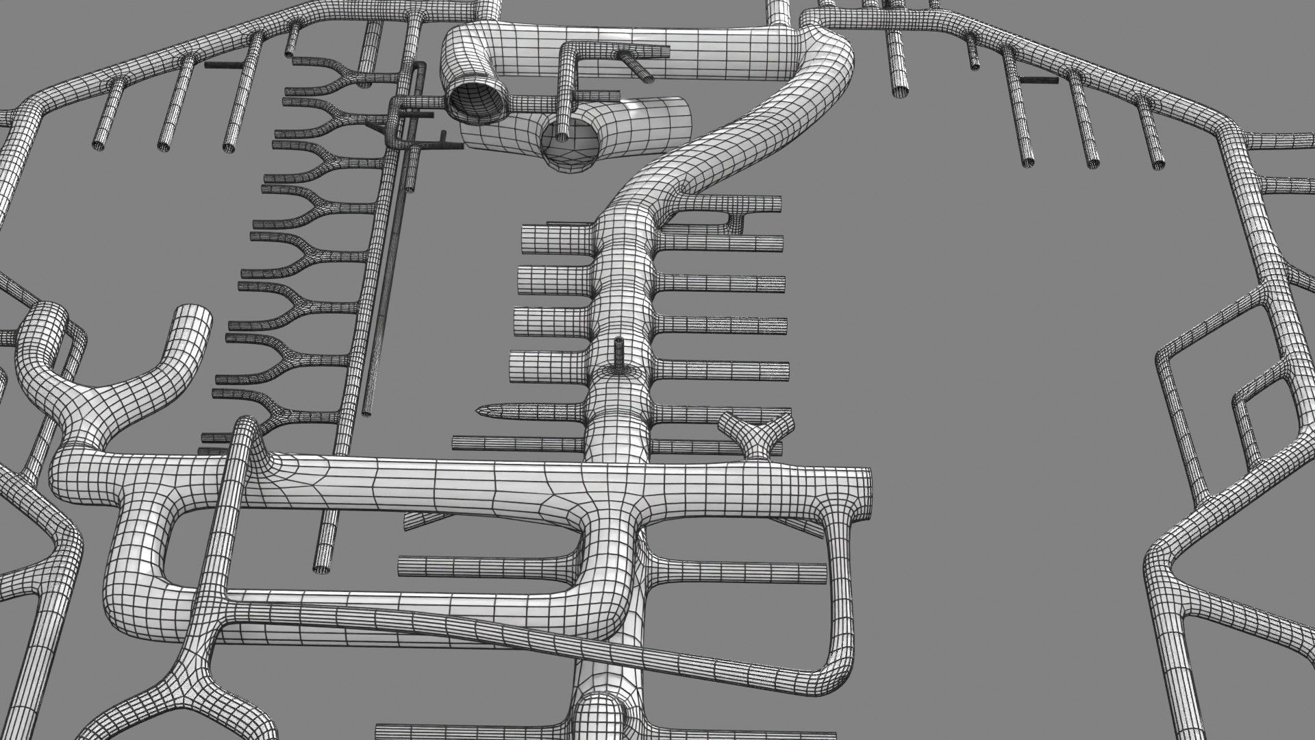 Human arterial system schematic 3D 3D model_139