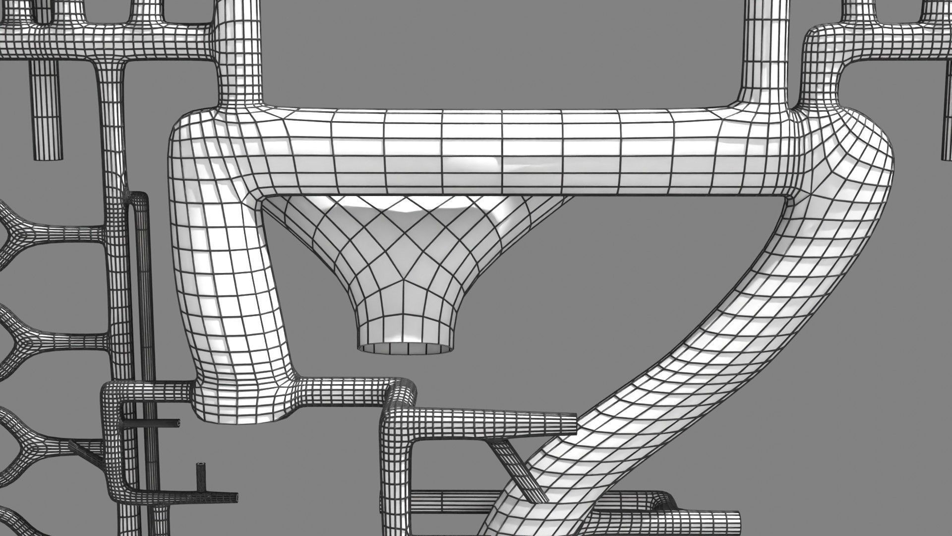 Human arterial system schematic 3D 3D model_129
