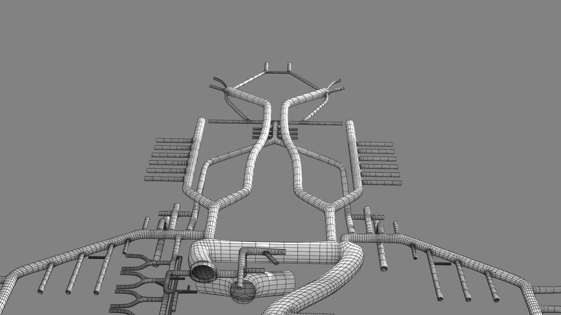 Human arterial system schematic 3D 3D model_140