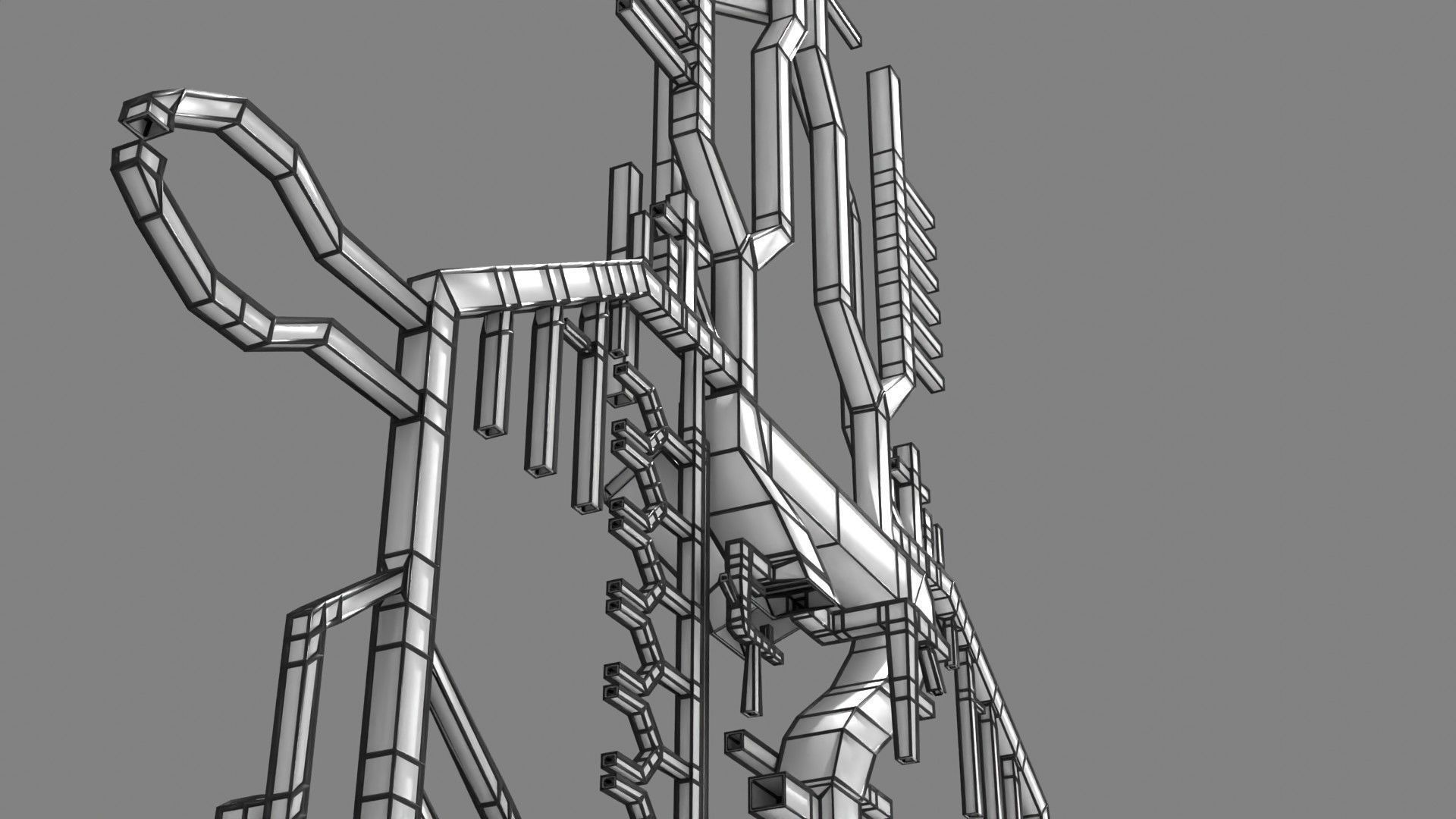 Human arterial system schematic 3D 3D model_100