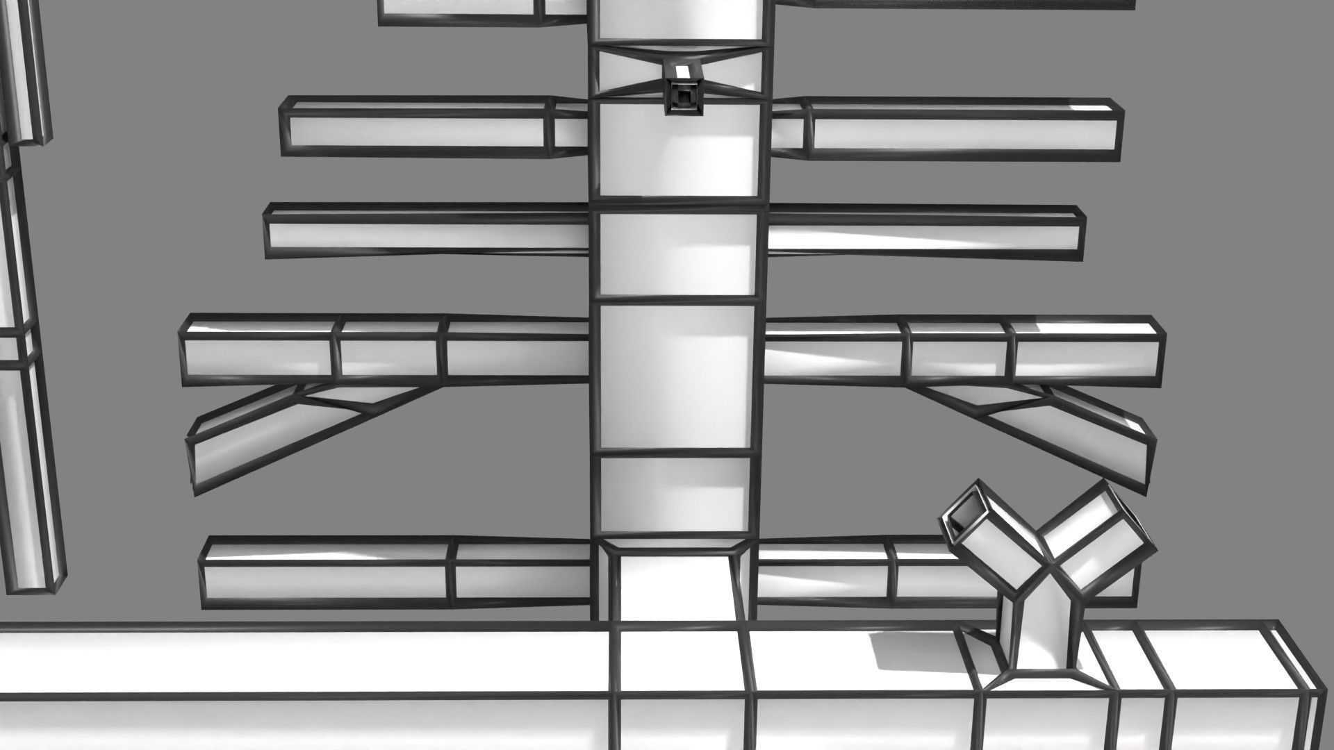 Human arterial system schematic 3D 3D model_104
