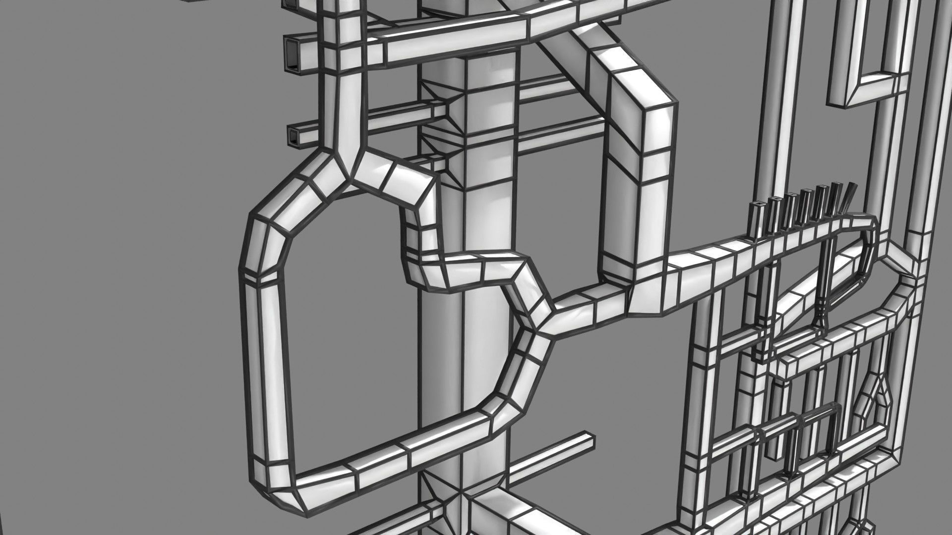 Human arterial system schematic 3D 3D model_107