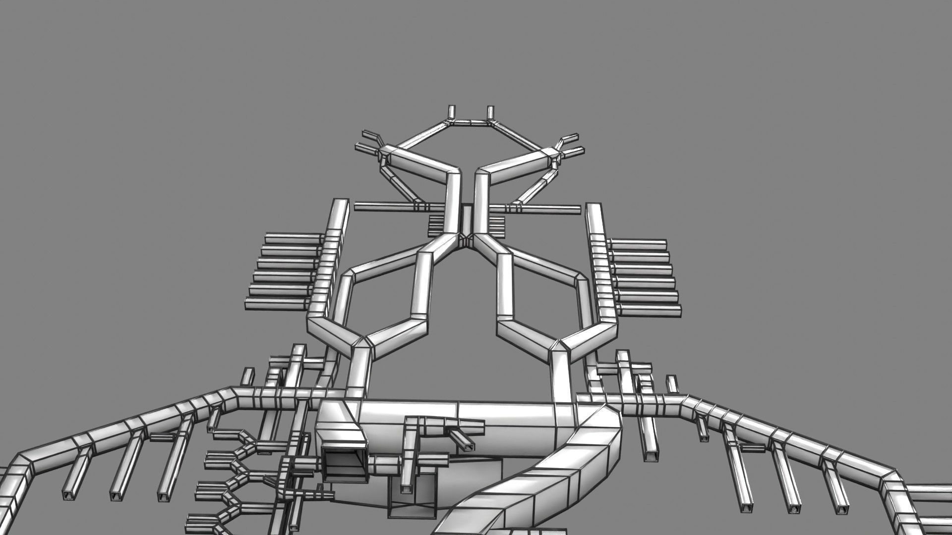 Human arterial system schematic 3D 3D model_112