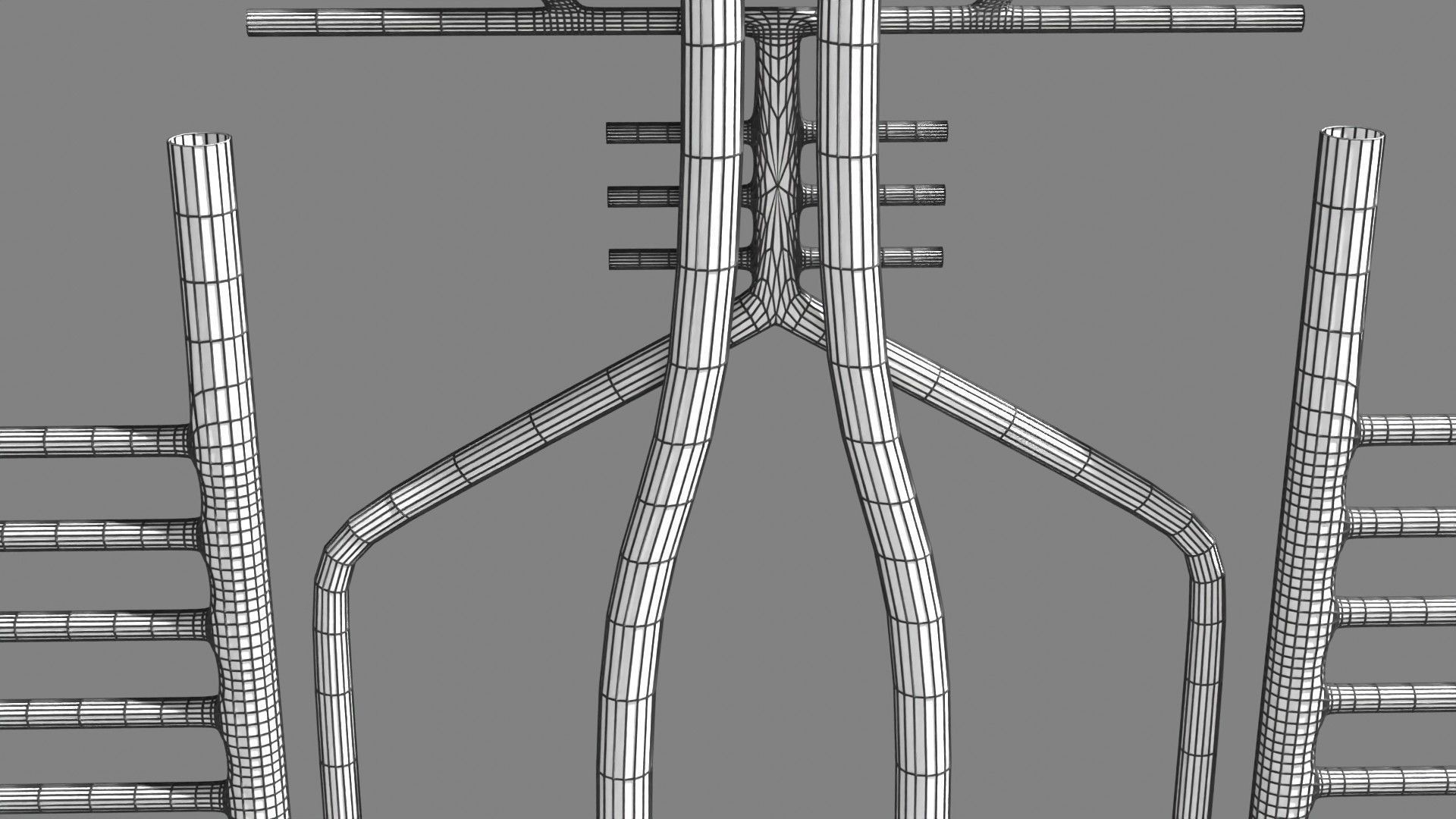 Human arterial system schematic 3D 3D model_121