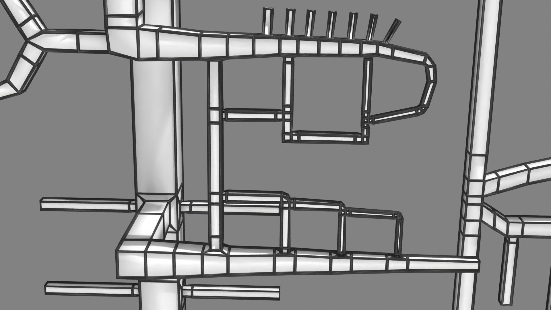 Human arterial system schematic 3D 3D model_109