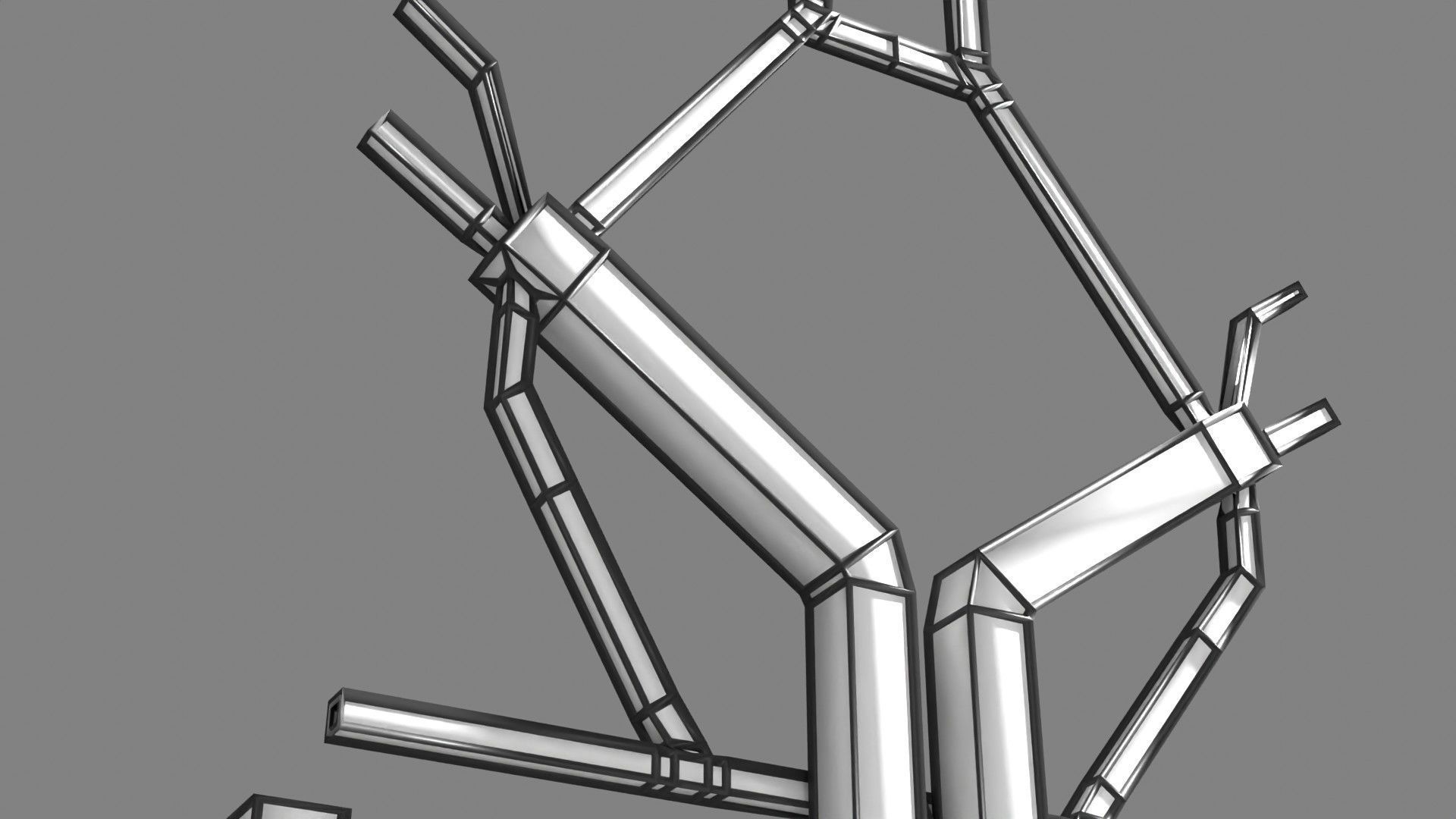 Human arterial system schematic 3D 3D model_96