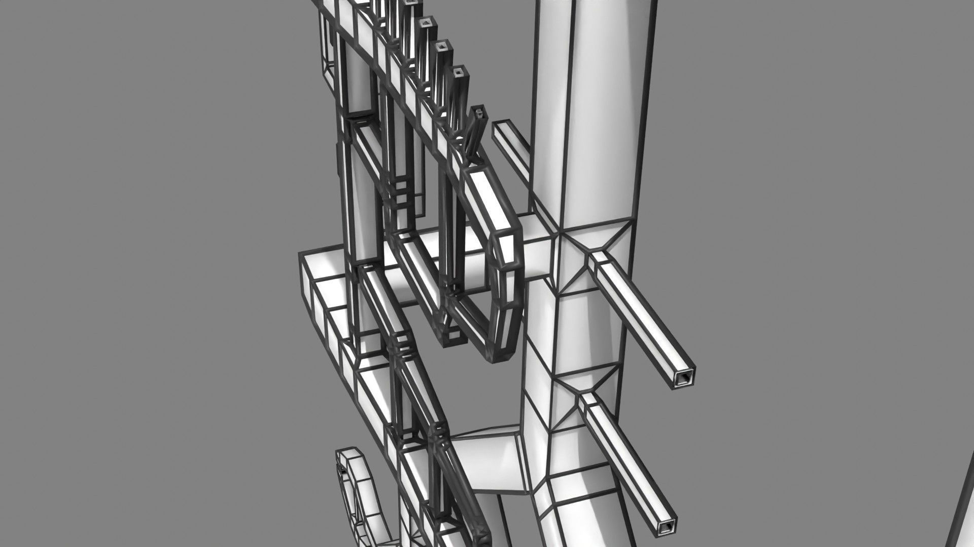 Human arterial system schematic 3D 3D model_108