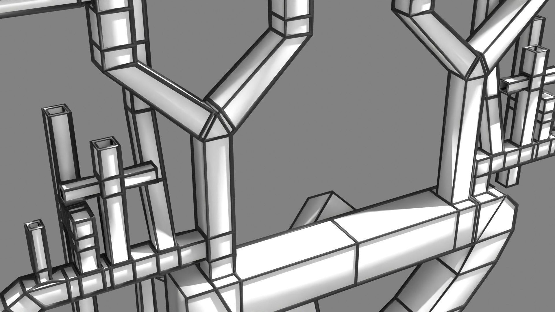 Human arterial system schematic 3D 3D model_95