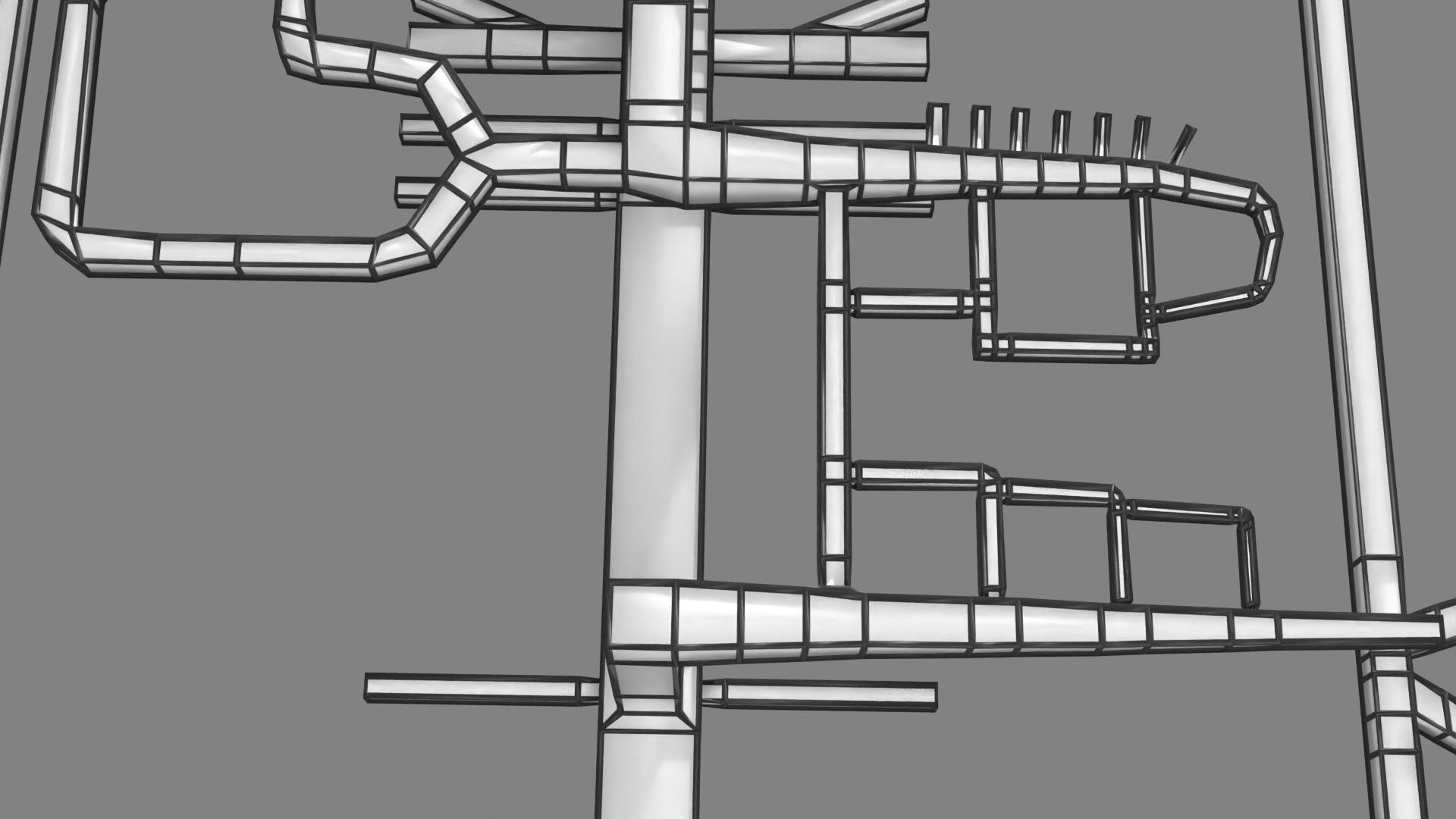 Human arterial system schematic 3D 3D model_110