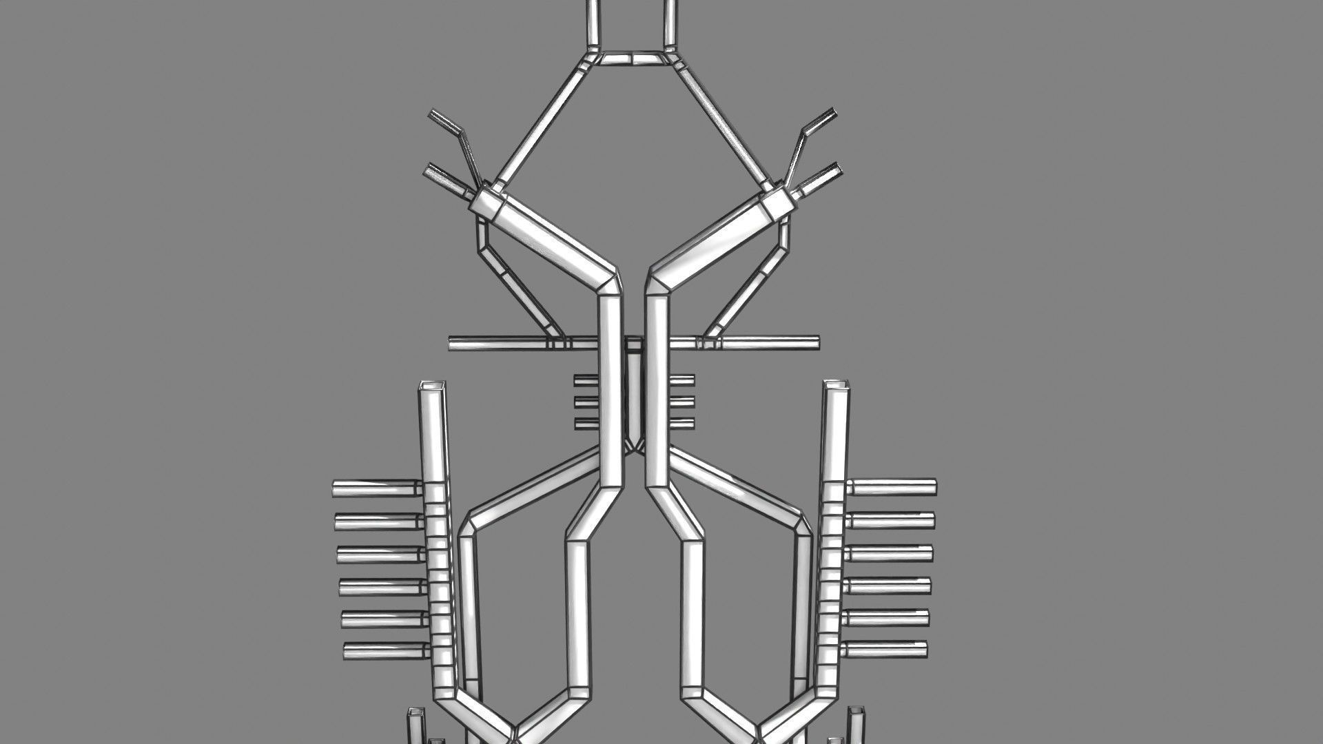 Human arterial system schematic 3D 3D model_90