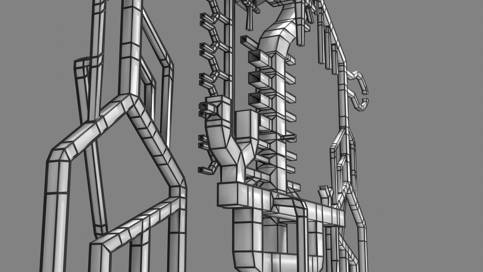 Human arterial system schematic 3D 3D model_99
