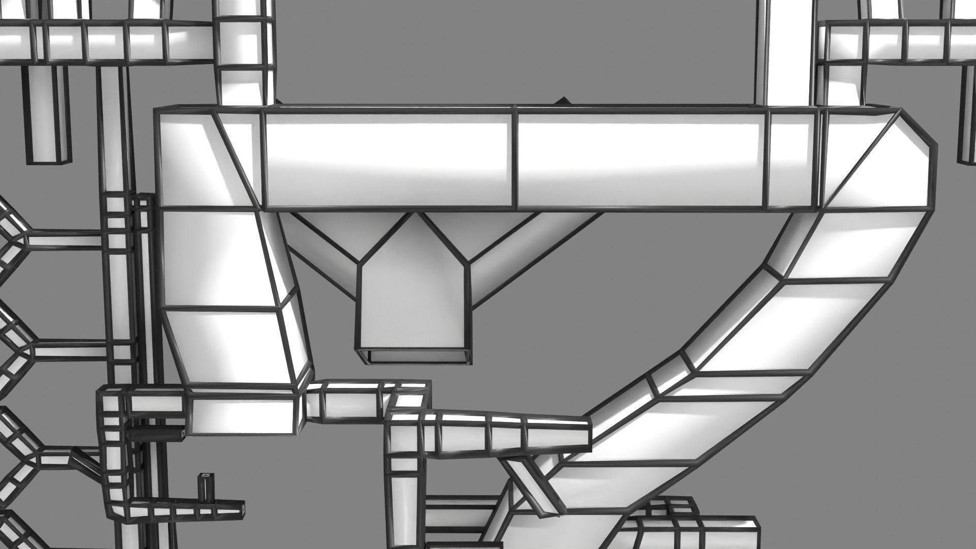 Human arterial system schematic 3D 3D model_101