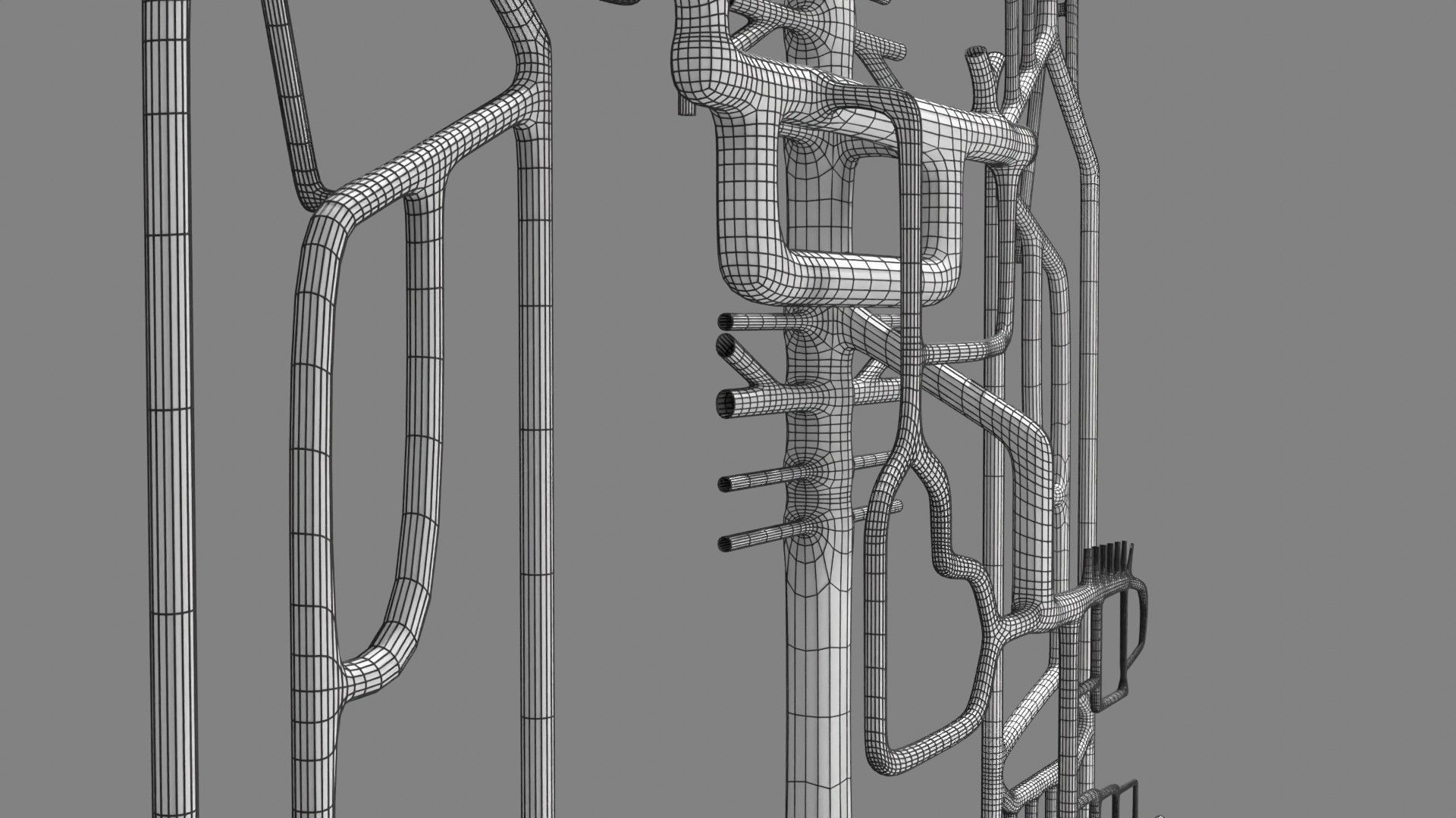 Human arterial system schematic 3D 3D model_126