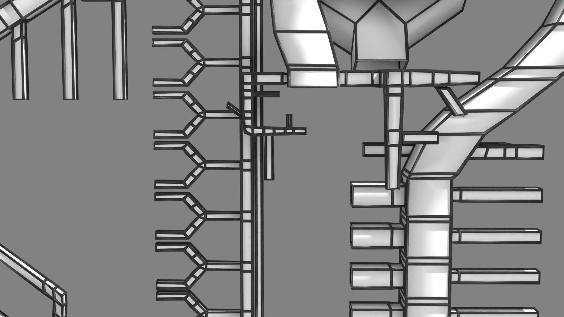 Human arterial system schematic 3D 3D model_102