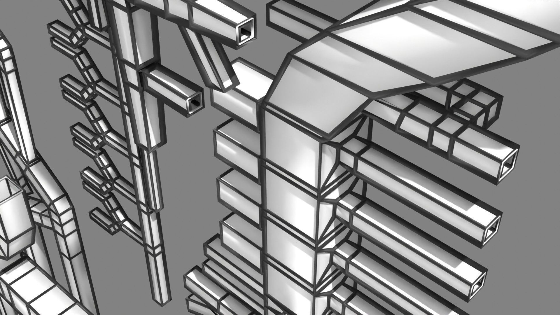 Human arterial system schematic 3D 3D model_103