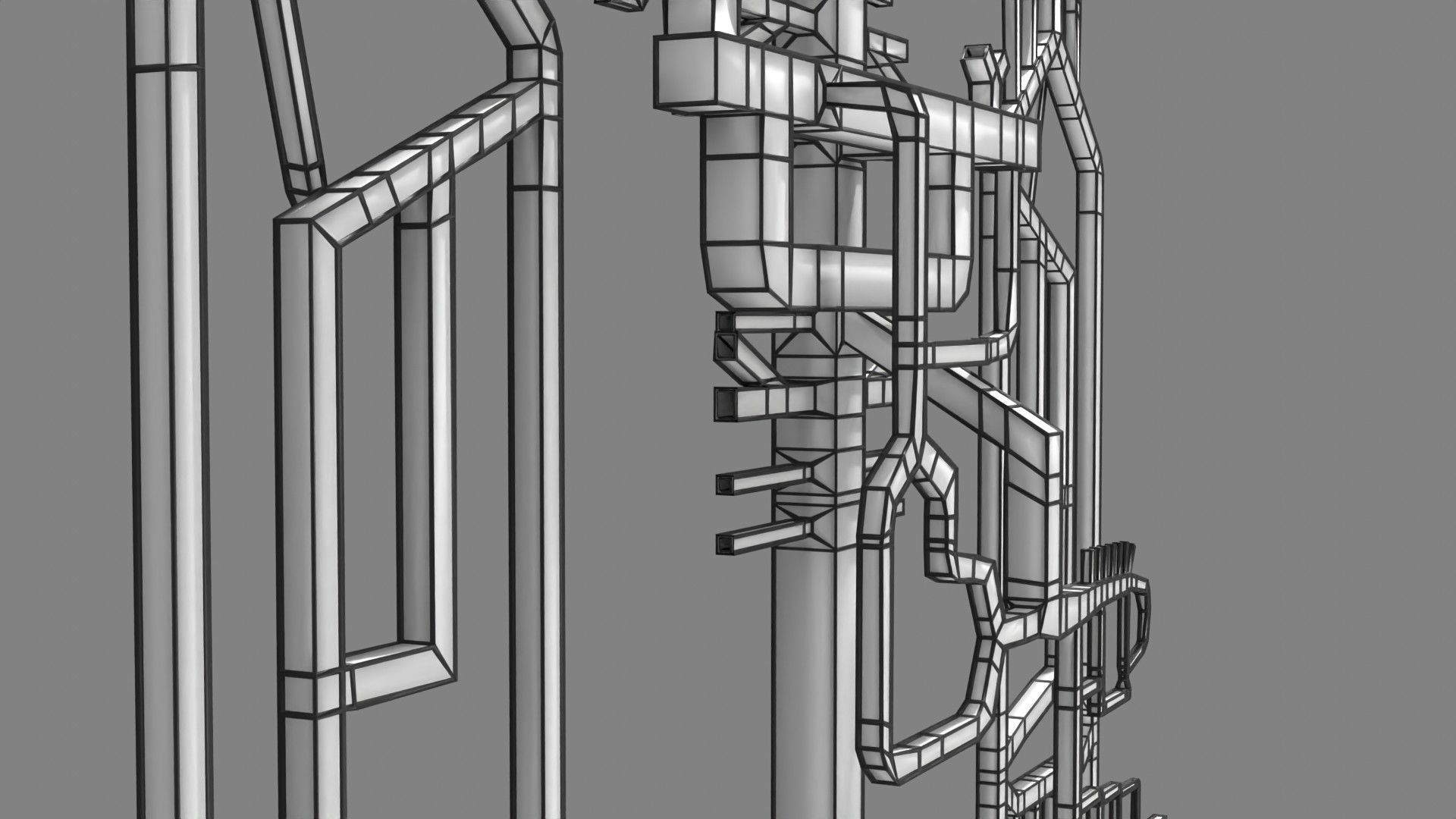 Human arterial system schematic 3D 3D model_98