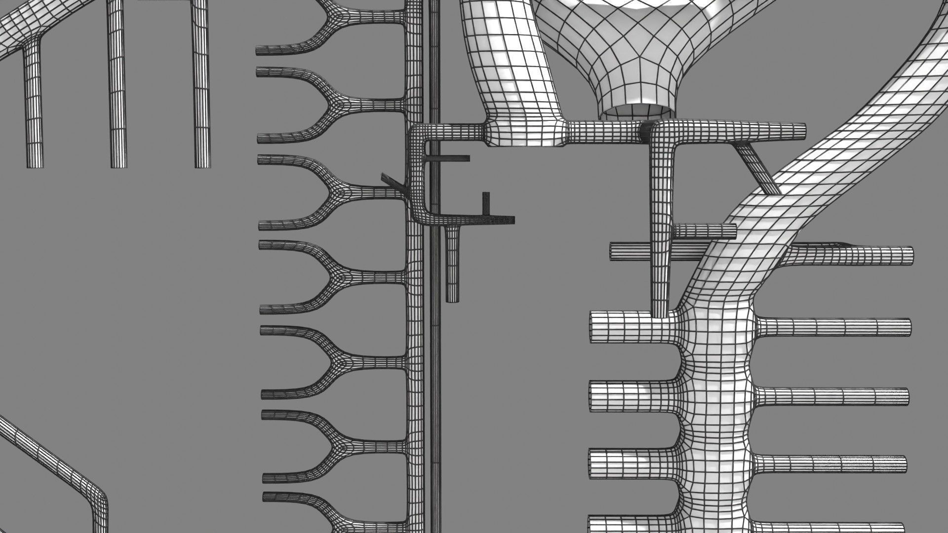 Human arterial system schematic 3D 3D model_130