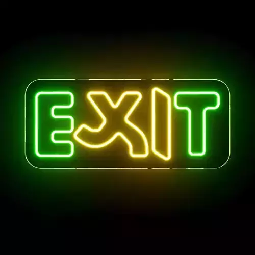 Running Exit Neon Sign
