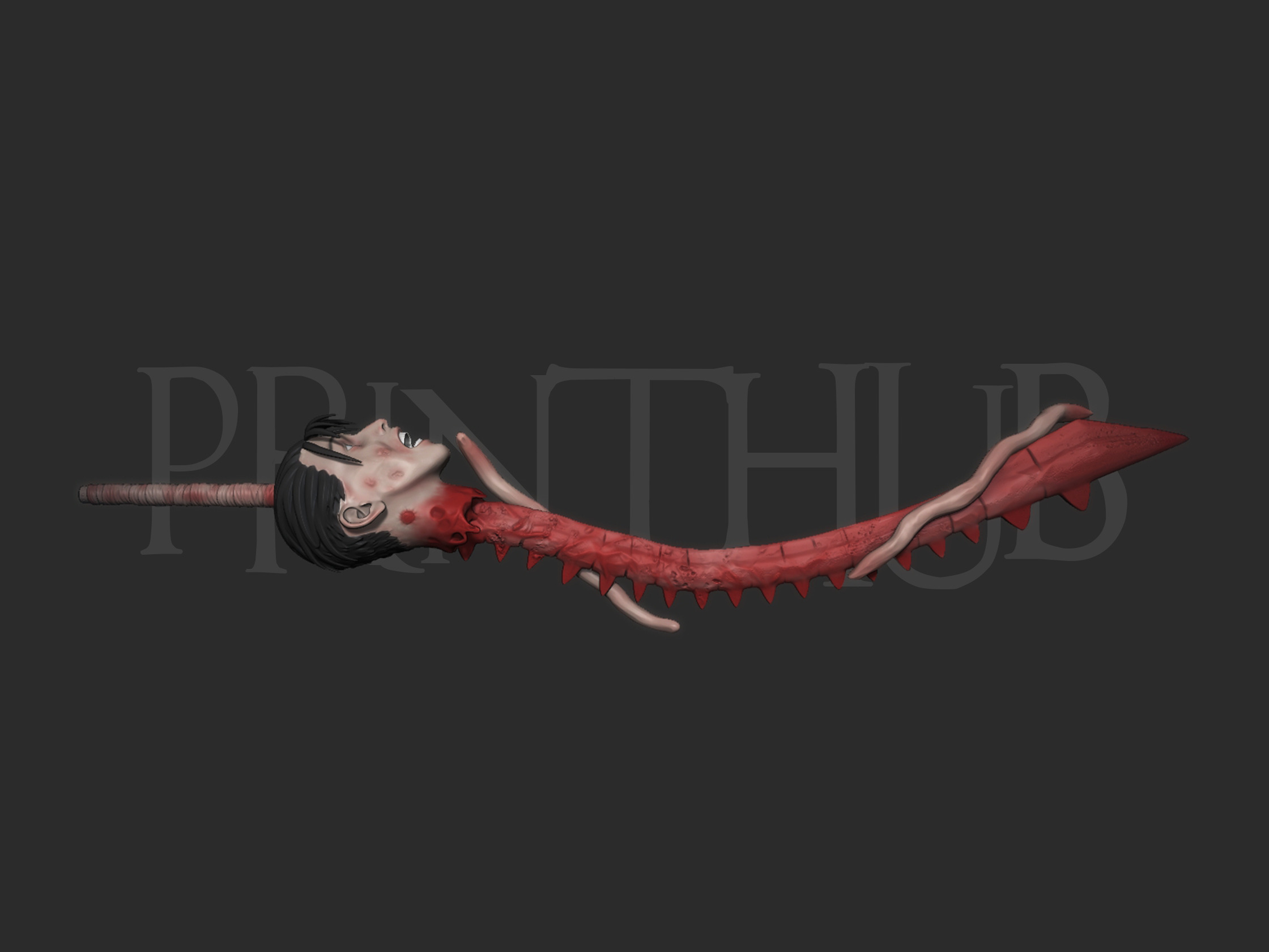 Chainsaw man Yoru Spinal Cord Sword Cosplay 3D print model_2