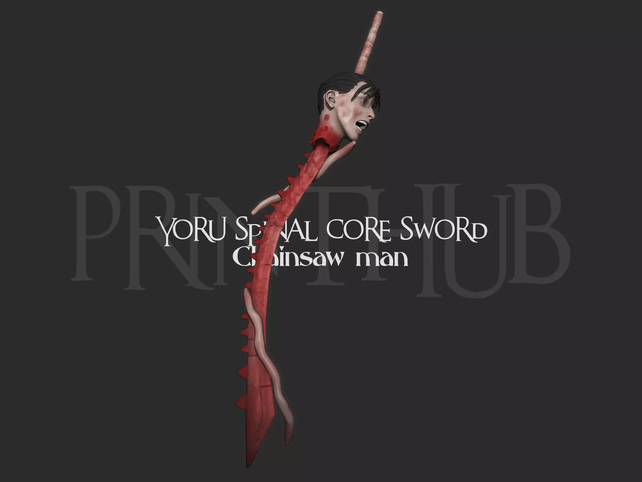 Chainsaw man Yoru Spinal Cord Sword Cosplay 3D print model_0