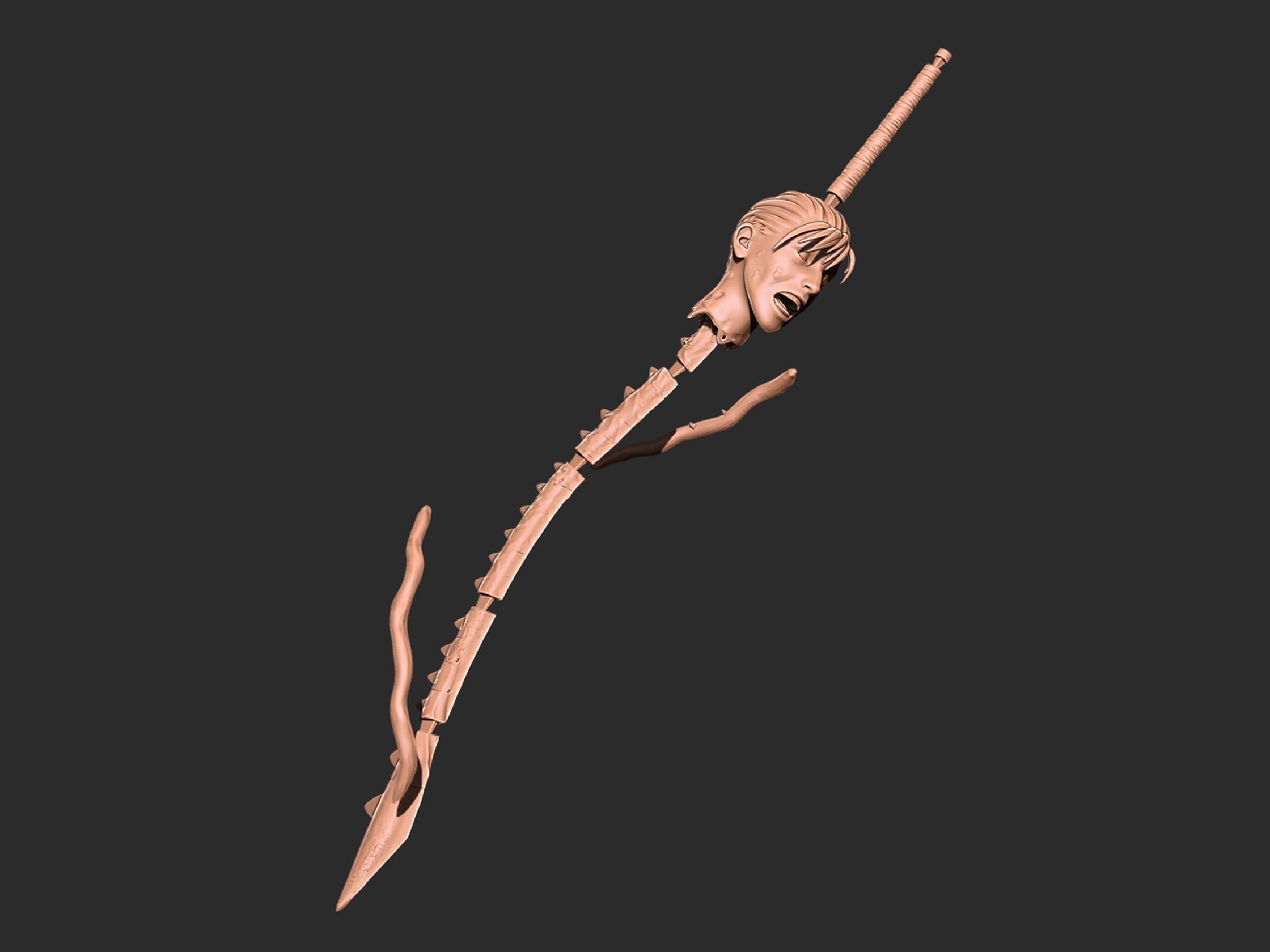 Chainsaw man Yoru Spinal Cord Sword Cosplay 3D print model_7