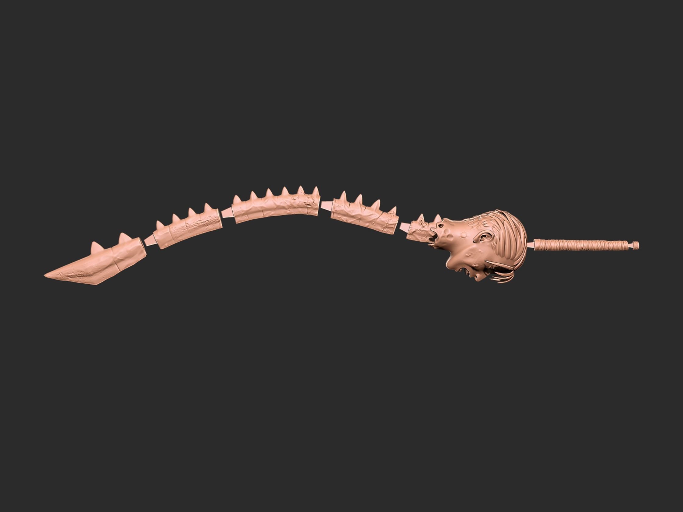 Chainsaw man Yoru Spinal Cord Sword Cosplay 3D print model_6