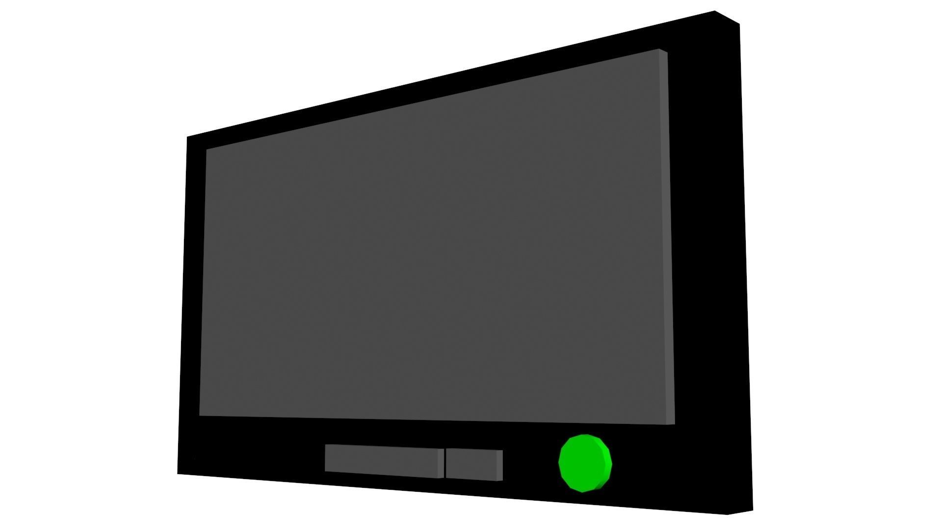 Low Poly Game Ready TV ON Low-poly 3D model_1