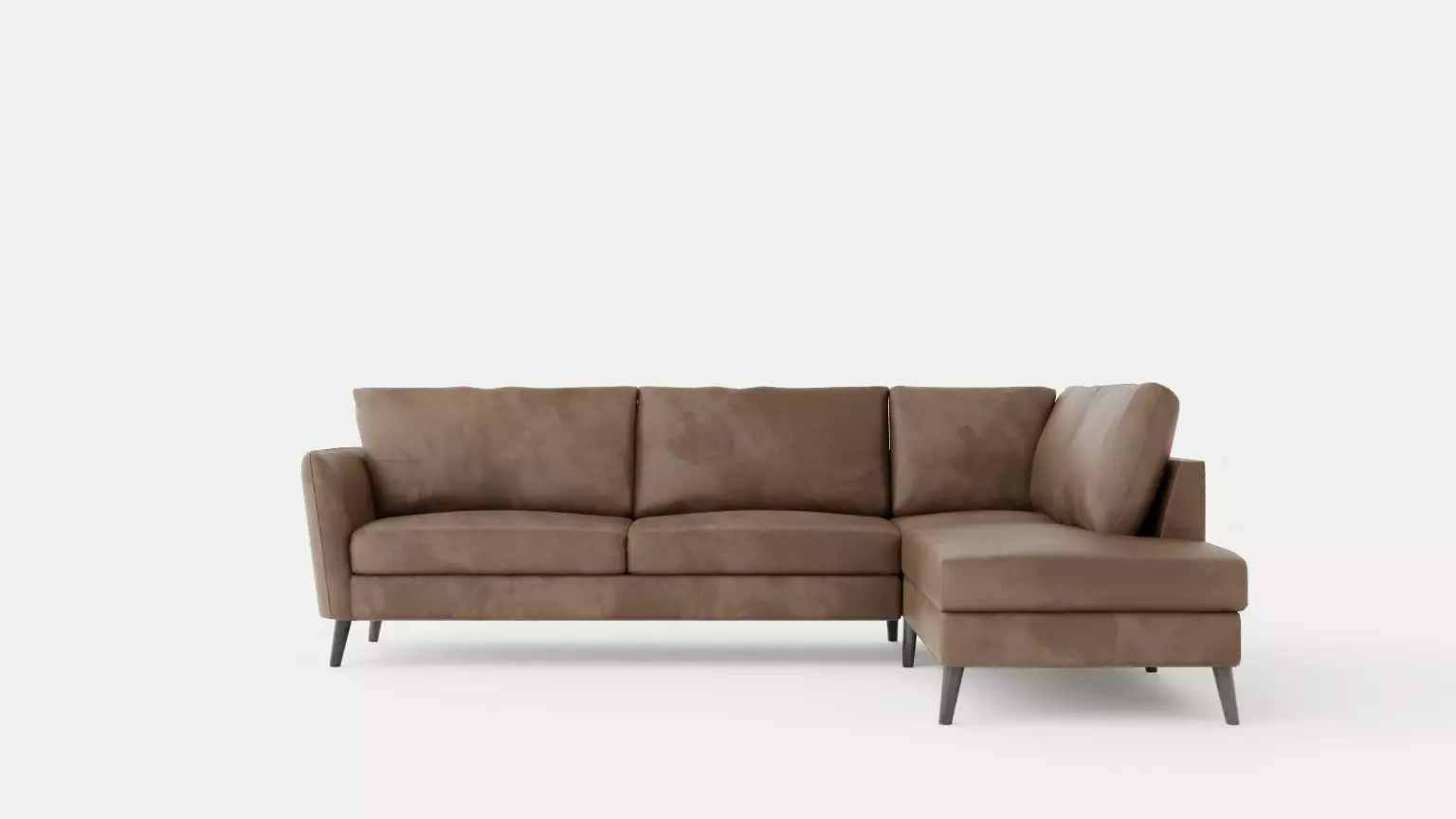 Trend Sofa 3 Seater With Chaise Lounge Right Velvet Mole Low-poly 3D model