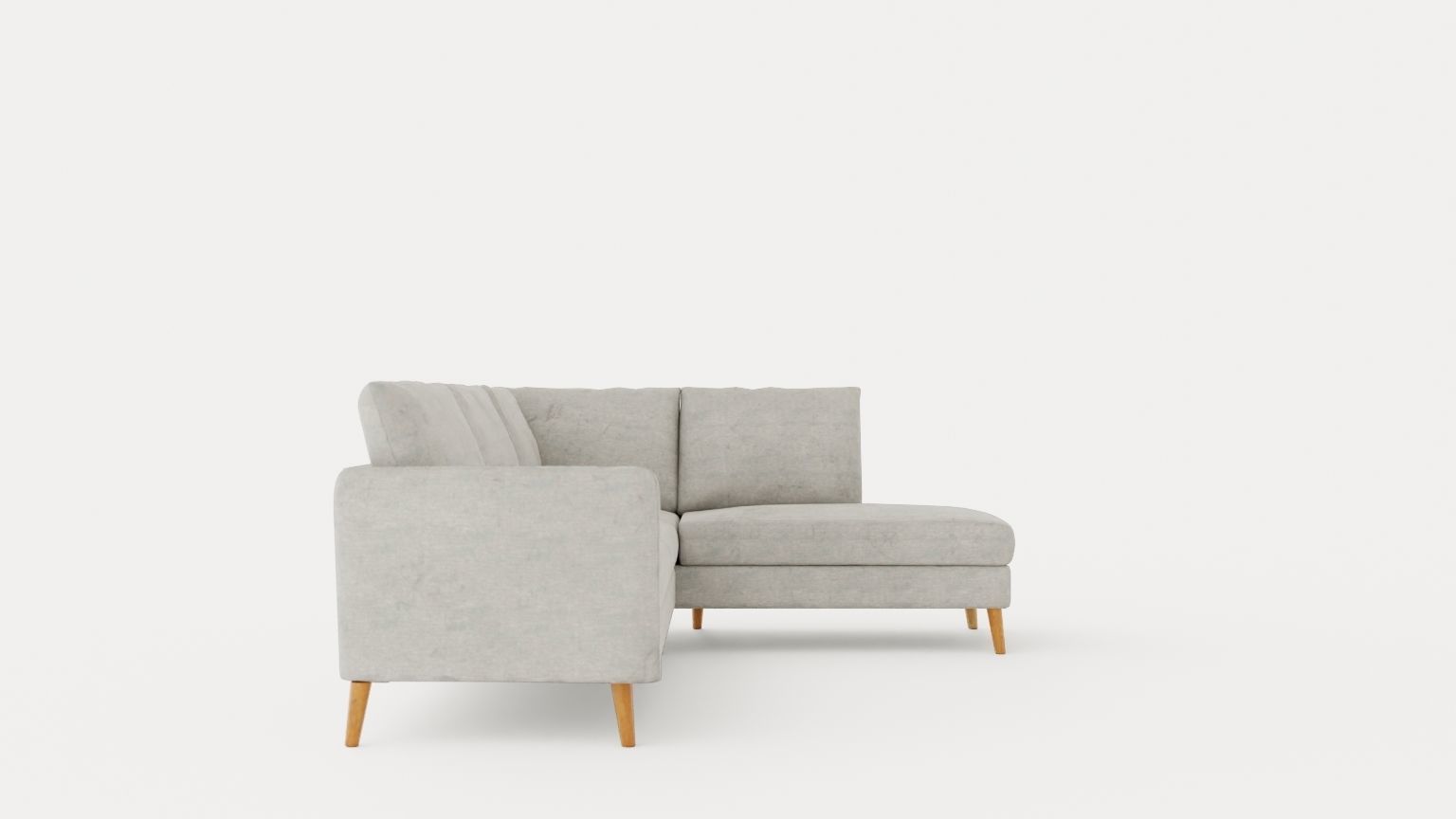 Trend Sofa 3 Seater With Chaise Lounge Right Light Gray Low-poly 3D model_2