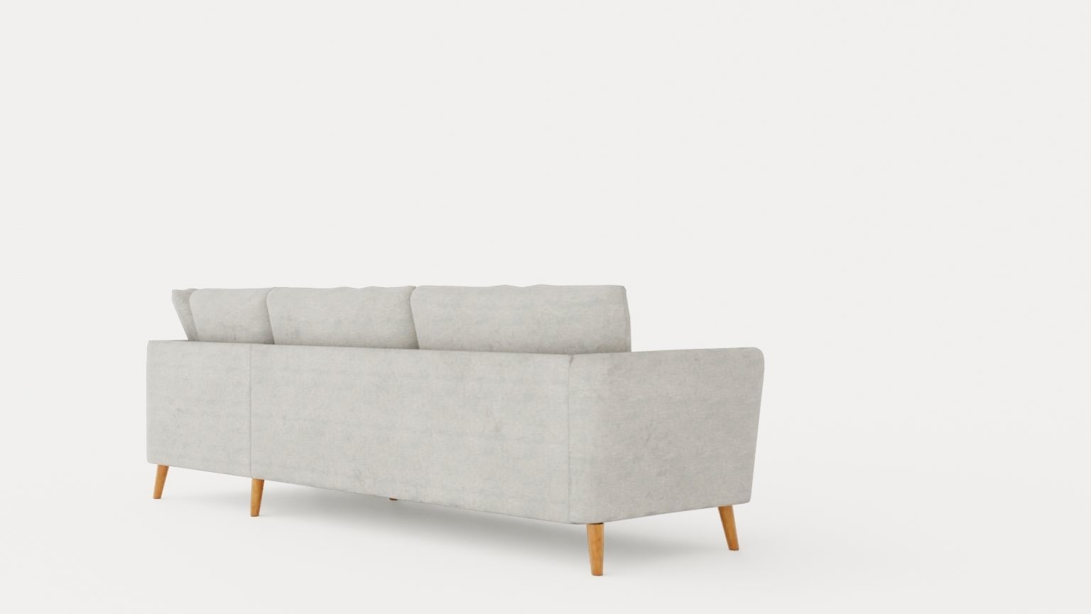 Trend Sofa 3 Seater With Chaise Lounge Right Light Gray Low-poly 3D model_3