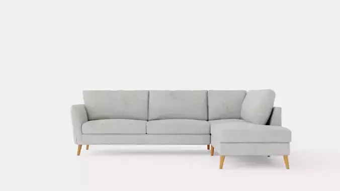 Trend Sofa 3 Seater With Chaise Lounge Right Light Gray