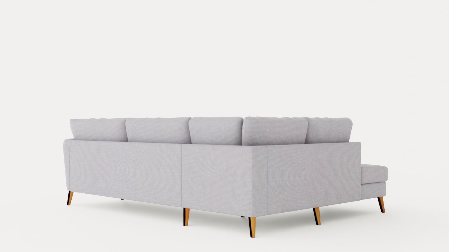 Trend Sofa 3 Seater With Chaise Lounge Left Light Gray Low-poly 3D model_3