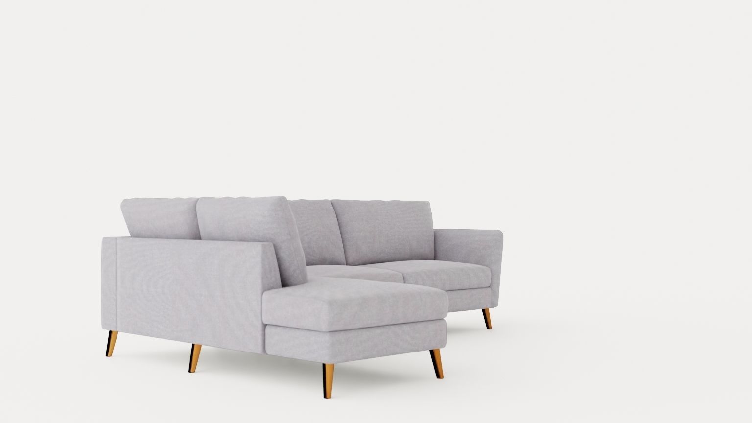 Trend Sofa 3 Seater With Chaise Lounge Left Light Gray Low-poly 3D model_1