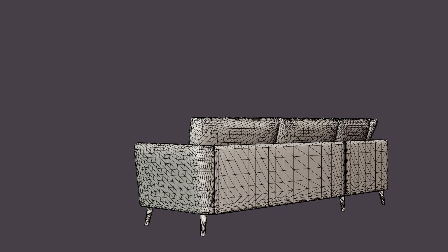 Trend Sofa 3 Seater With Chaise Lounge Left Light Gray Low-poly 3D model_6