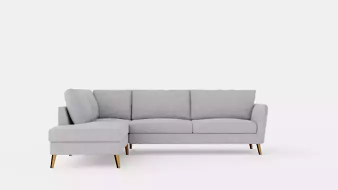 Trend Sofa 3 Seater With Chaise Lounge Left Light Gray