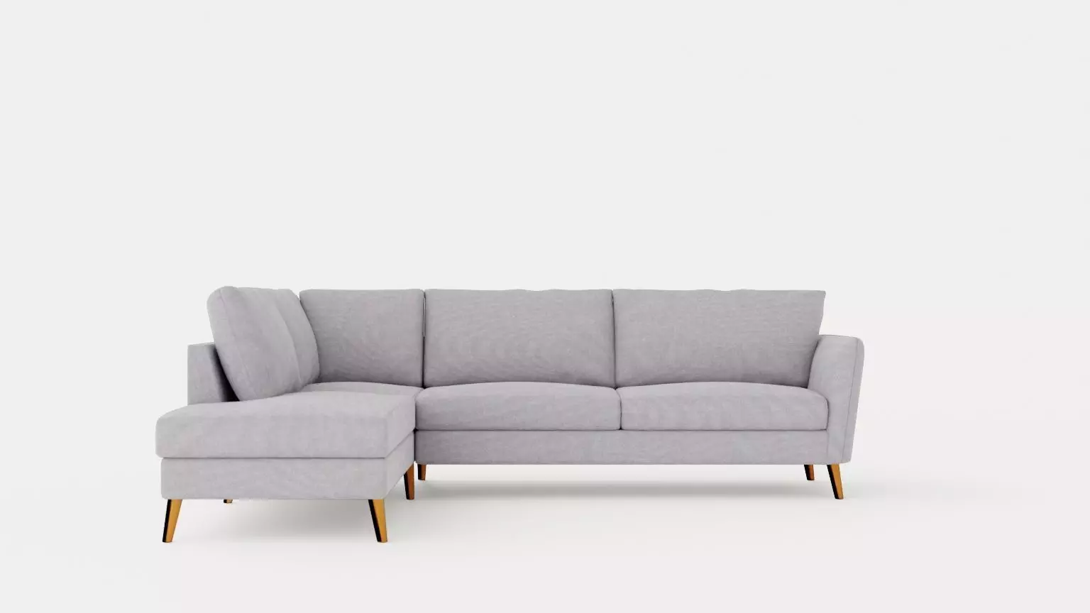 Trend Sofa 3 Seater With Chaise Lounge Left Light Gray Low-poly 3D model_0