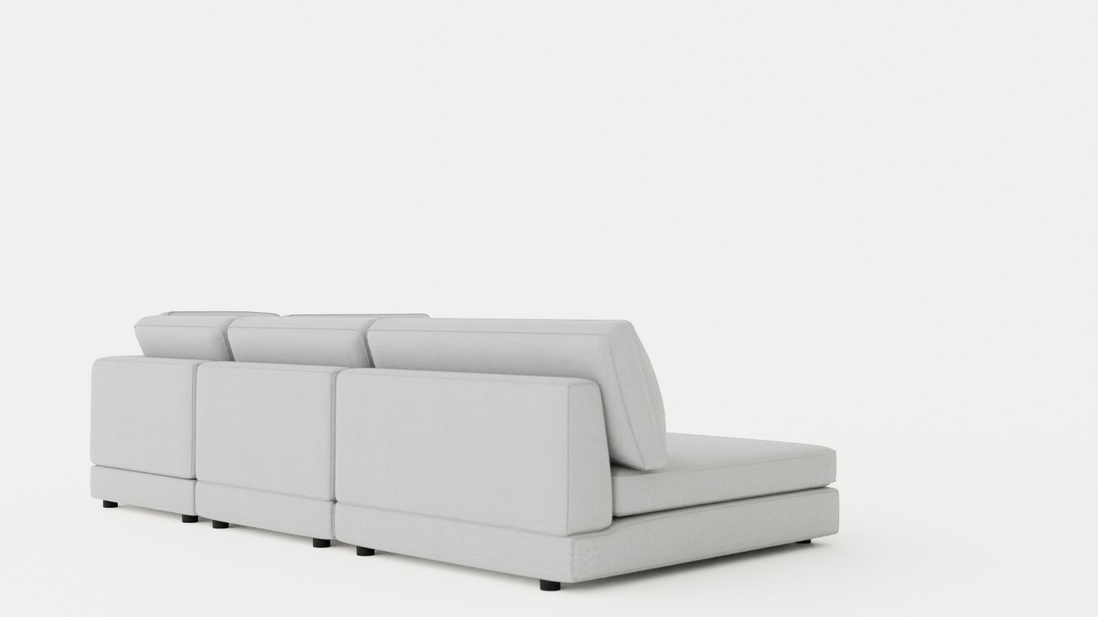 The Arken Modulhorn Sofa With Divan Reversible Velvet Light Gray Low-poly 3D model_1
