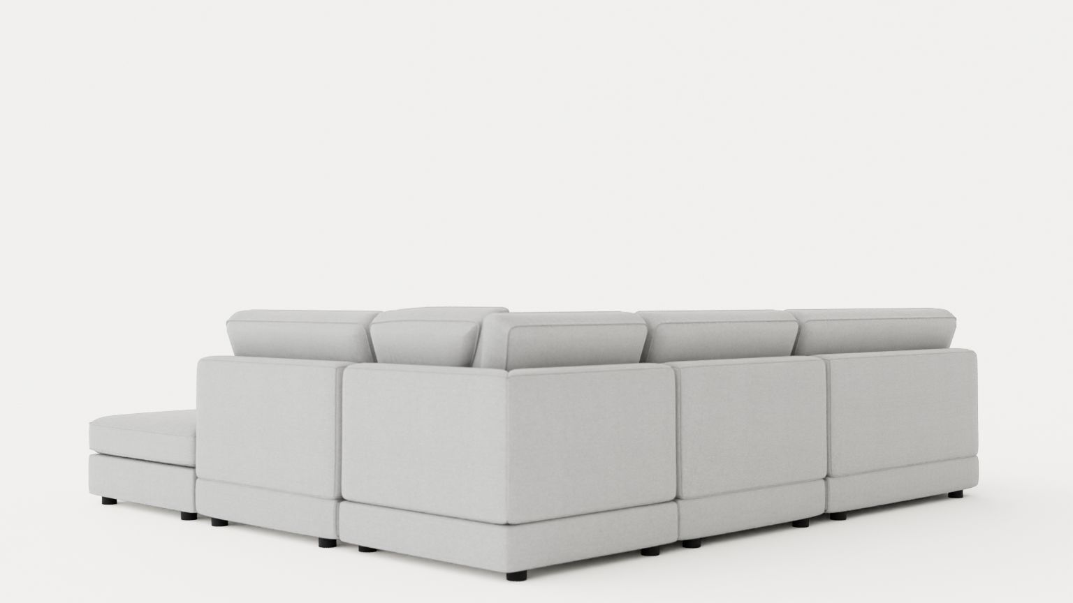 The Arken Modulhorn Sofa With Divan Reversible Velvet Light Gray Low-poly 3D model_3