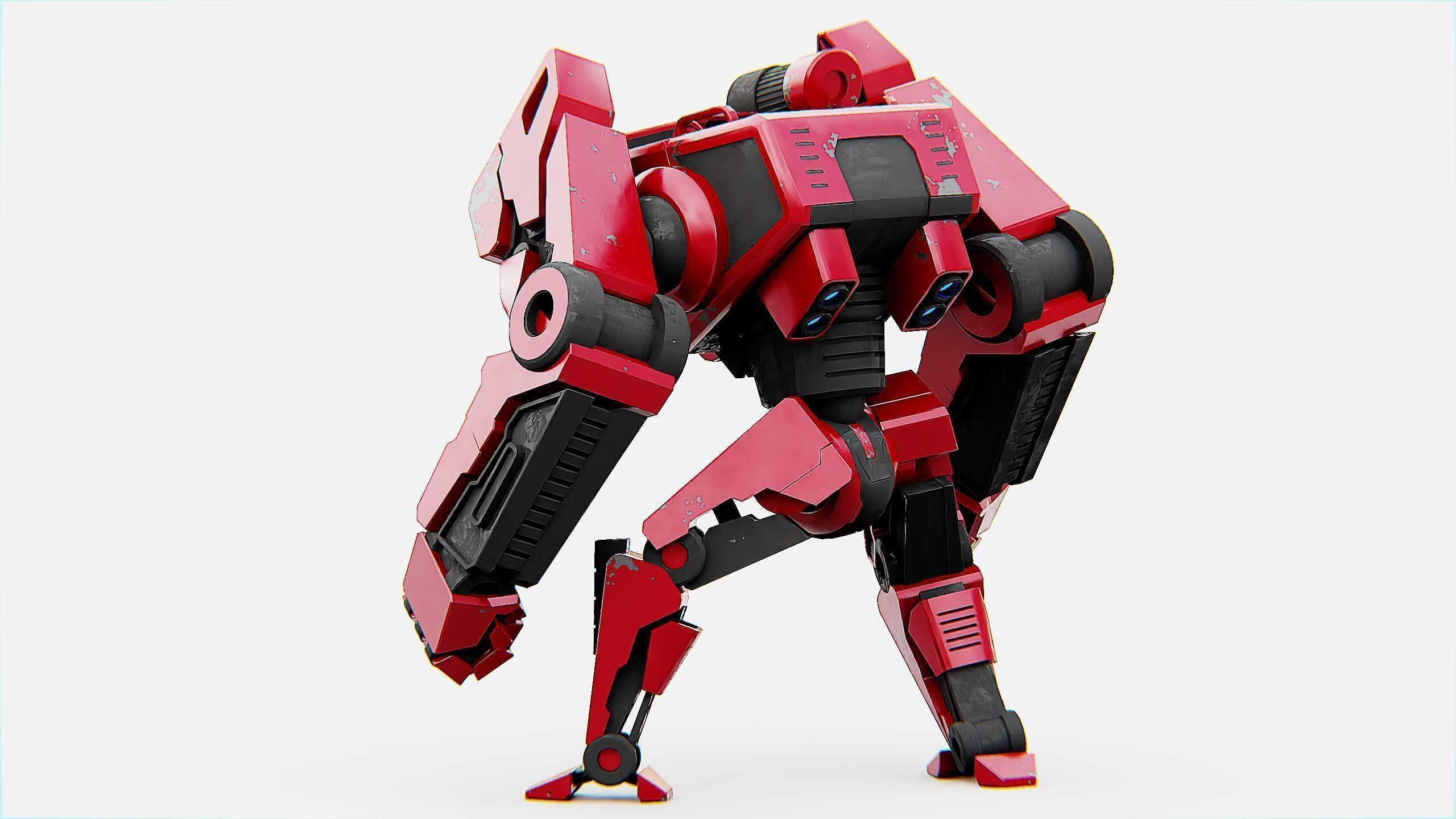 COMBAT DROID XARA  Rigged for Unreal Engine - Unity - MIXAMO 3D model_16