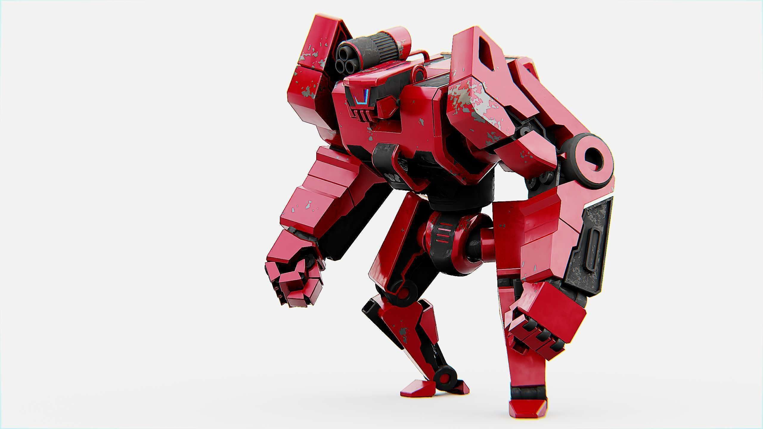 COMBAT DROID XARA  Rigged for Unreal Engine - Unity - MIXAMO 3D model_23