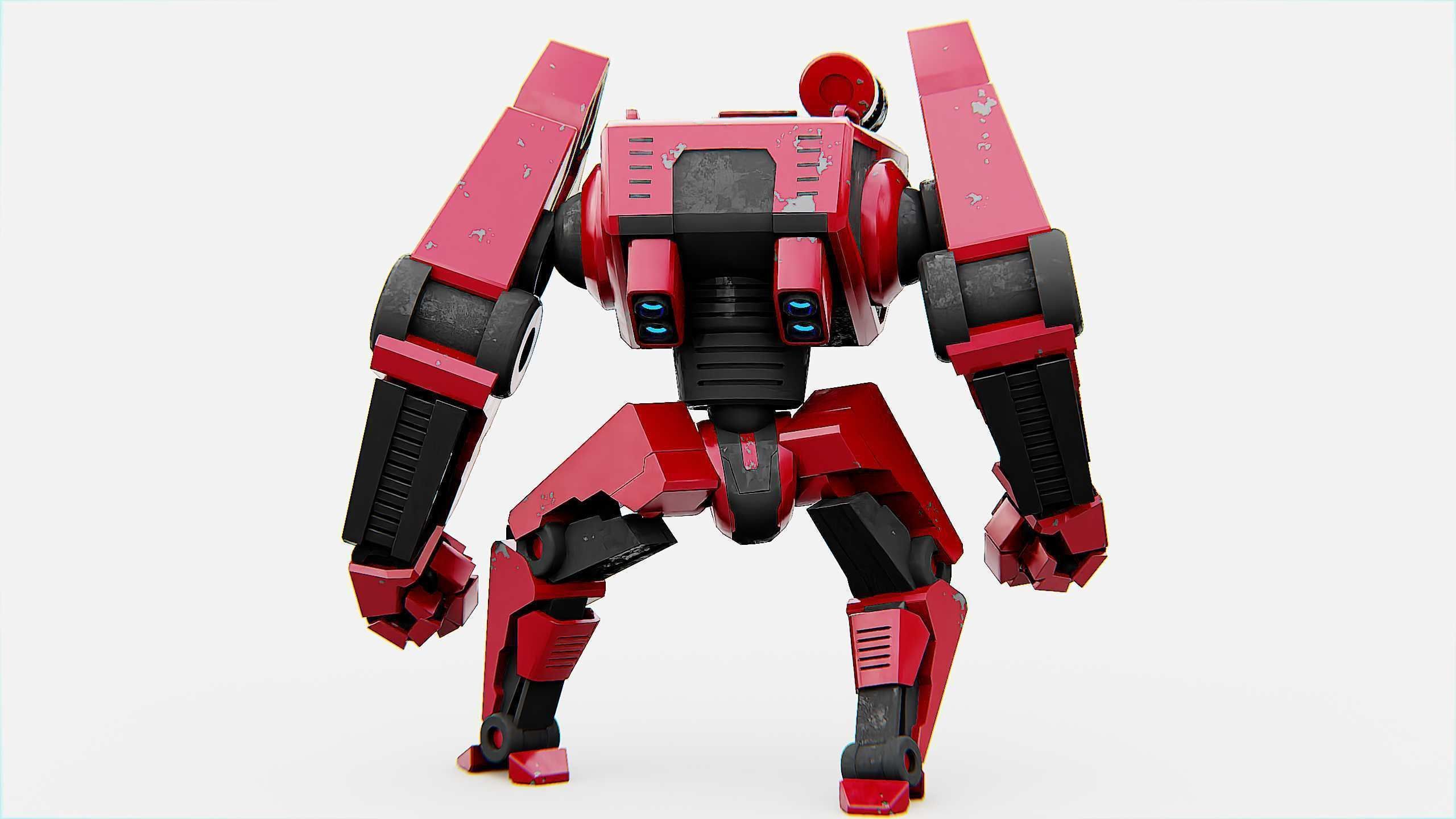 COMBAT DROID XARA  Rigged for Unreal Engine - Unity - MIXAMO 3D model_13