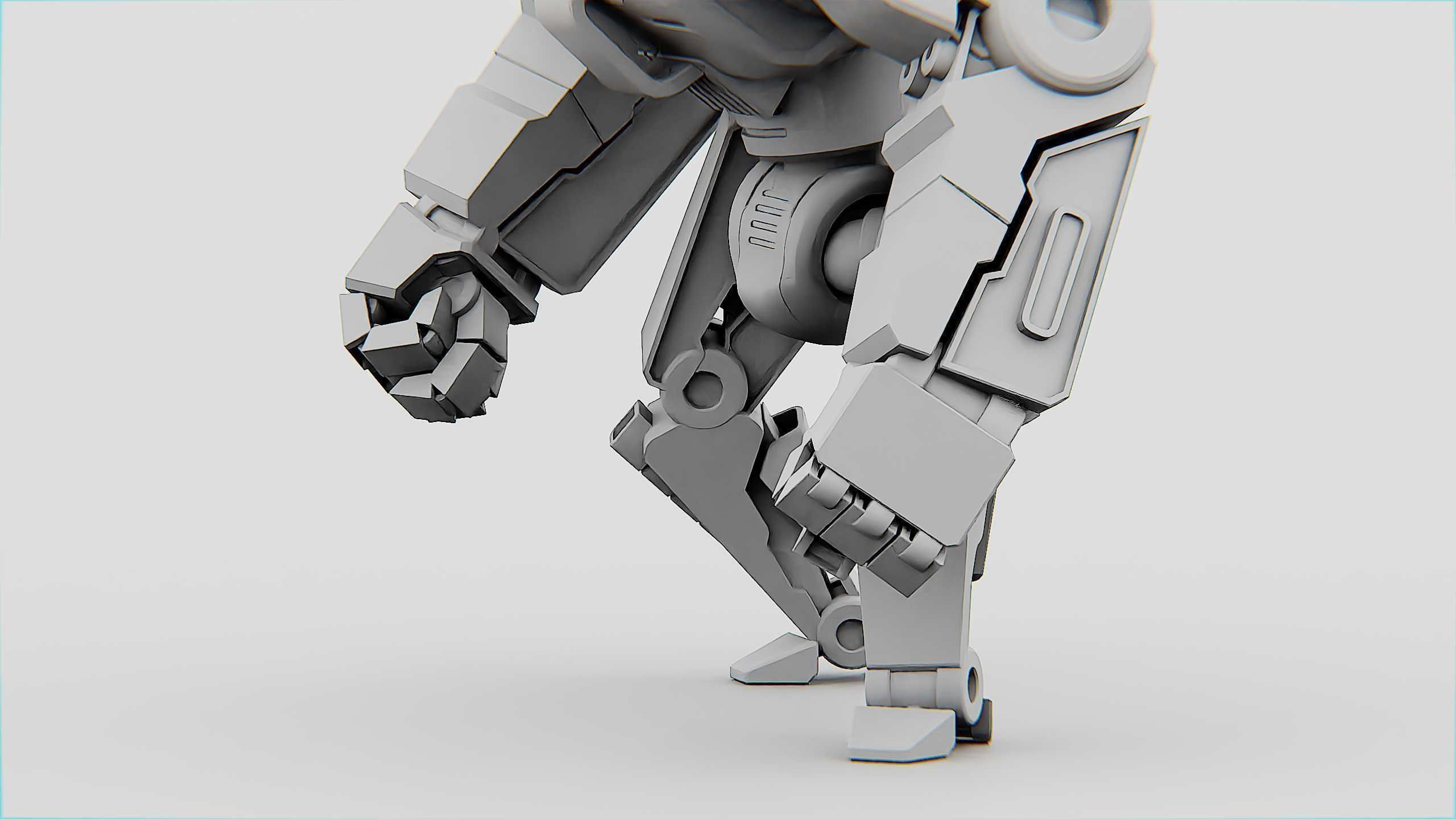 COMBAT DROID XARA  Rigged for Unreal Engine - Unity - MIXAMO 3D model_35